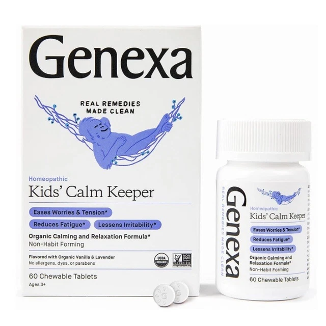 Paquete de 4 Genexa Homeopático Niños Calma, Calma y Relajación 60ct