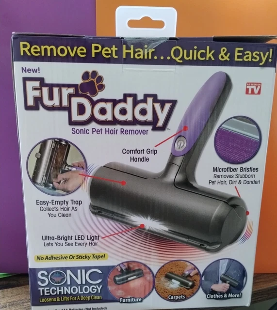 FUR DADDY Sonic Pet Hair Remover w/ Ultra Bright LED Light * NEW *
