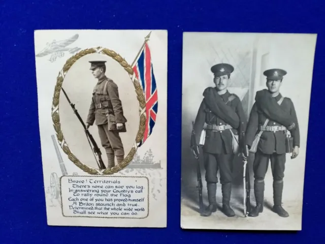 1 St World War, Original Postcards X 2, 1914 Tommy's, infantry.