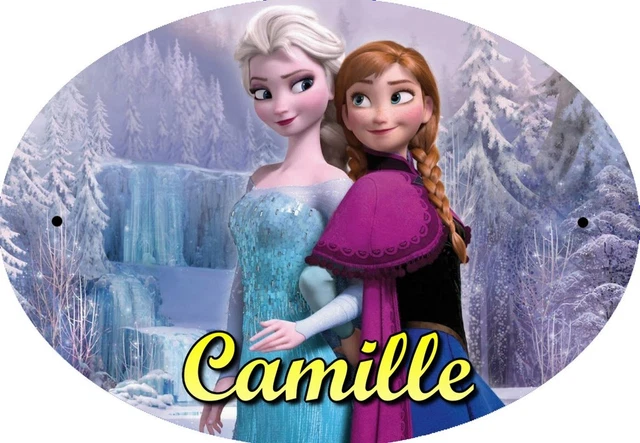 PLAQUE DE PORTE PERSONNALISABLE ELZA ET HANNAH LA PRINCESSE DES GLACES