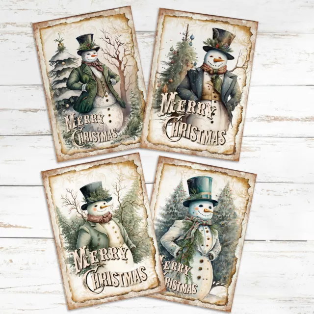 Large Christmas Snowman Card Toppers Craft Embellishments Cardmaking