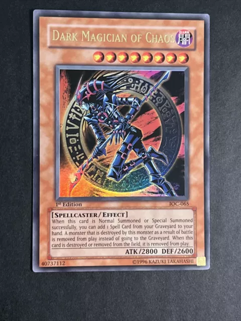 Yu-Gi-Oh Carte Old Vintage Dark Magician Of Chaos 1 St Édition Ioc-065 Rare
