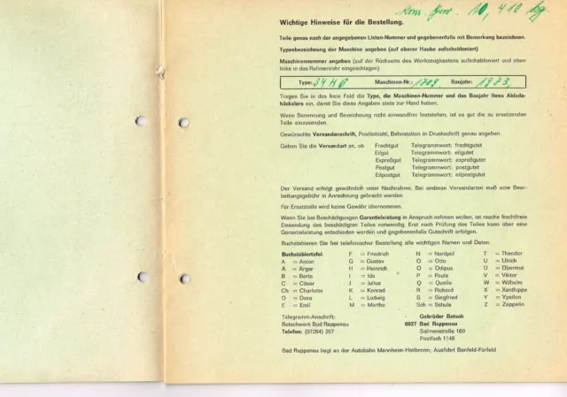 Botsch Abladehäcksler Baureihe 34, orig. ETL 1969 2