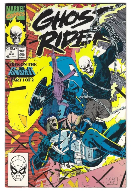 Ghost Rider Comic Vol. #2, Issue #5 - Marvel Comics (1990) - W/ The Punisher