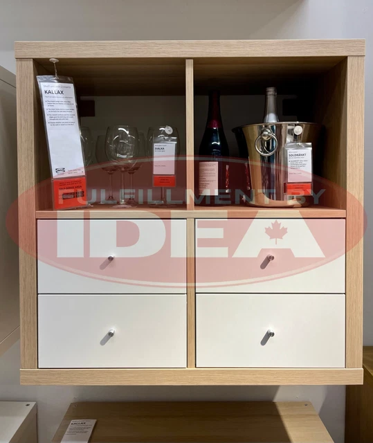 BRAND NEW IKEA KALLAX Shelf Unit White Stained Oak Effect 603.245.20 ...