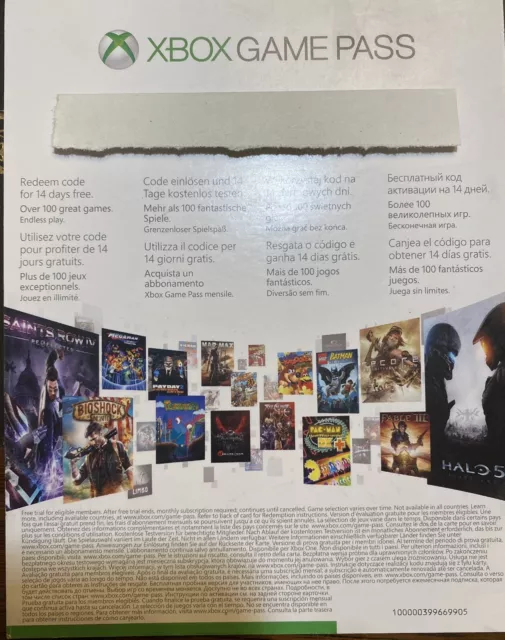14 Day Xbox Game Pass subscription code trial