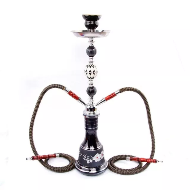 2Hose Shisha Hookah Smoking Pipe Traditional Collectible Gift Glass Complete Set 2