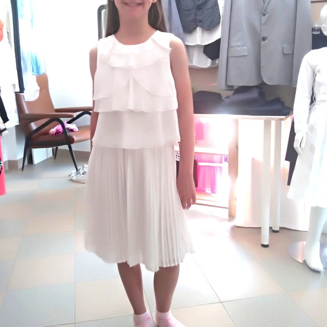 Abito elegante per bambina vestito festa compleanno cerimonie 14 16 anni plissé 