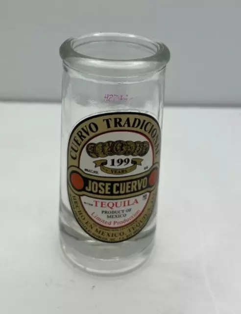 Jose Cuervo TEQUILA, Cuervo Tradicional Shot Glass. 2oz. 4" Tall.