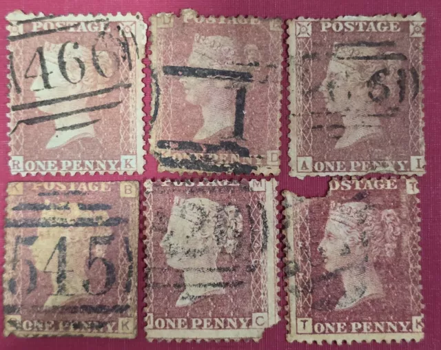 Sellos REINO UNIDO QUEEN  VICTORIA PENNY ROJO