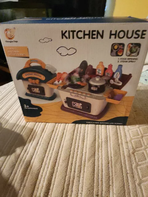 HTCM Kids Kitchen Pretend Play Toys Play Cooking Set with Pots Pans Cookware...