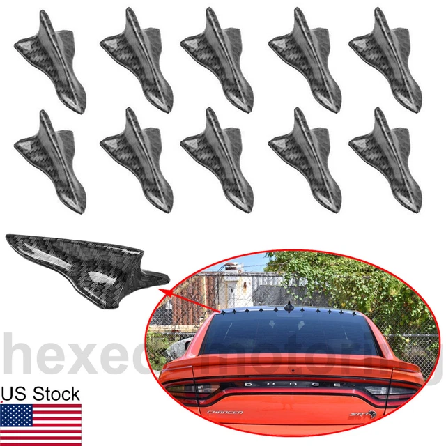 For Dodge Charger Challenger 10Pcs Carbon Look Vortex Generator Roof Shark Fin