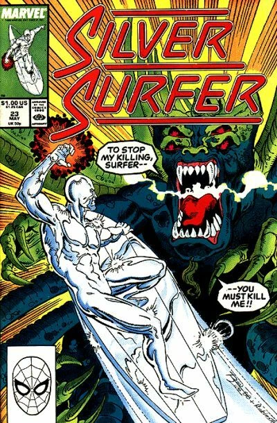 SILVER SURFER (Vol. 3) #23 F/VF, Direct, Marvel Comics 1989 Stock Image