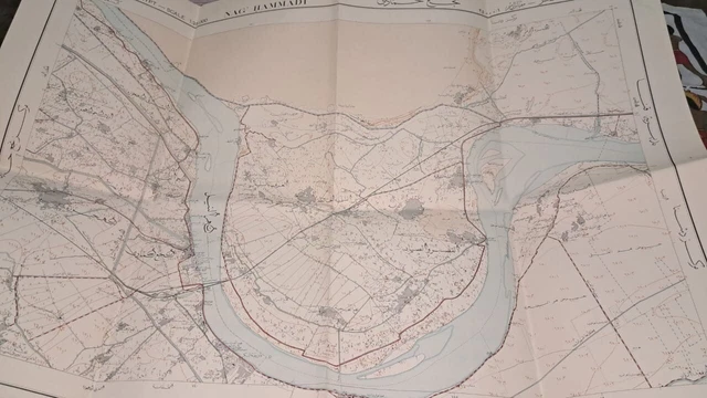 Egypt nag hamadi cloth map survey 1939 50*60 cm - S1