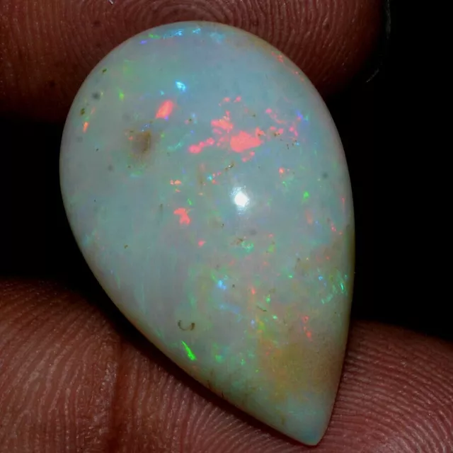 16.62 Karat Natürlich Opal Äthiopien Flashy Birne Cabochon Riesig Edelstein ~ 3