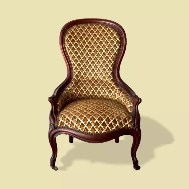 Fauteuil Bergere Cabriolet Style Louis Xv En Noyer(?) Ancien