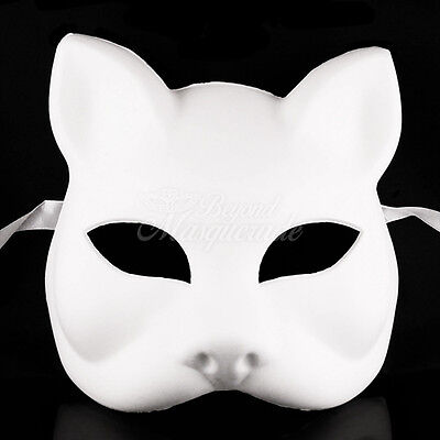 Blank Gatto Cat Venetian Cosplay Costume Party DIY Mask W7340 [White]