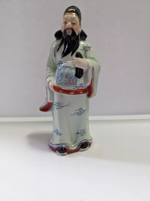Chinese Deity God Porcelain Statue Sanxing Fu Lu Shou 6.5” Vintage Stamped