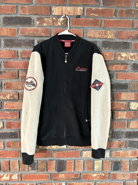 INDIAN MOTORCYCLE Charcoal & Gray Zip Up Sweatshirt Jacket  Size Medium