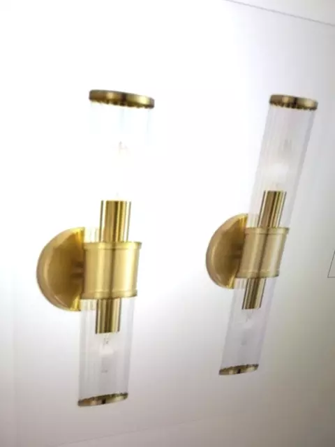 2 Linour Gold Wall Sconces Lighting for Bathroom Living Room Vanity