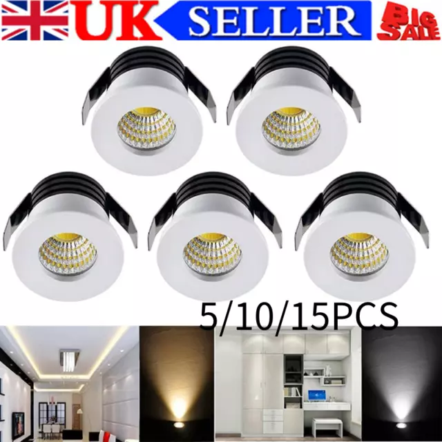 5-15x LED Recessed Small Ceiling Lights Cabinet Mini Spot Downlight 3W Minispot