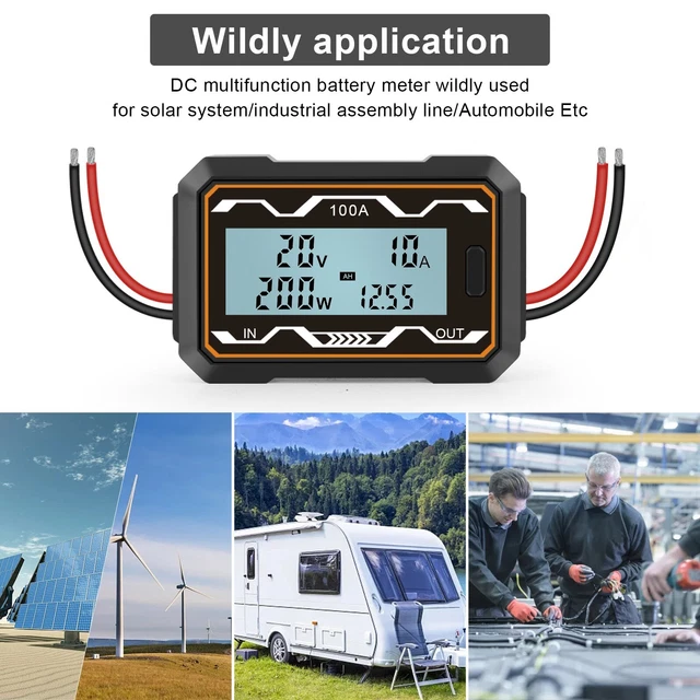 100/150/200A Digital Monitor Ampere Watt Meter RC Battery Solar-Power Analyzer