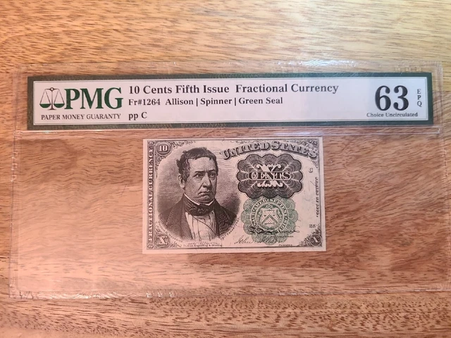 10 Cent Fifth Issue Fractional Currency PMG 63 EPQ FR 1264
