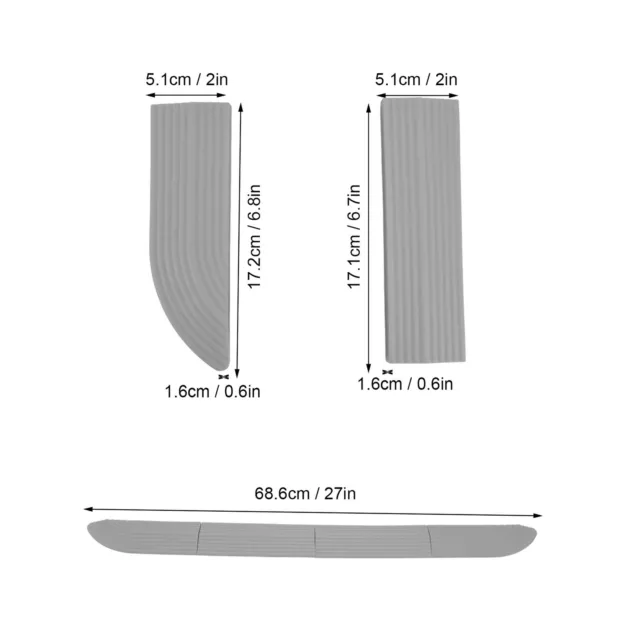4 un. rampas de umbral de elevación montaje gratuito umbral de puerta de goma (gris)