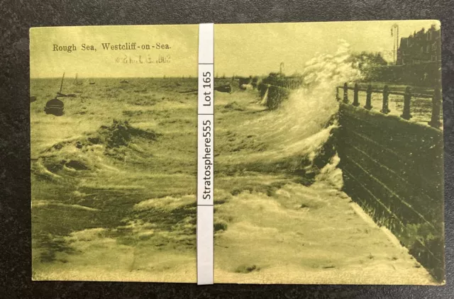 Vintage Postcard 1915 Rough Sea Westcliffe on Sea Essex A H J series