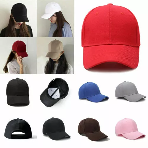 Baseball Cap Adjustable Hat Men Women Plain Curved Sun Visor Fashion Adjustable 2