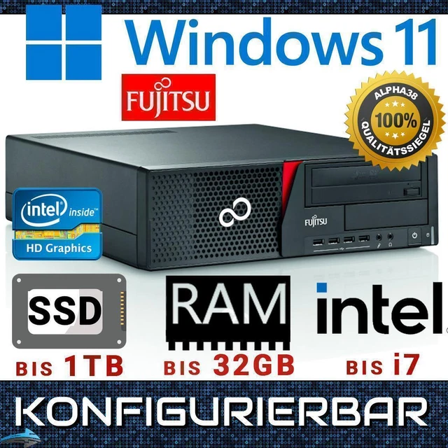 FUJITSU ESPRIMO E720 SFF Windows 11 Office Computer bis Intel i7 32 GB ...