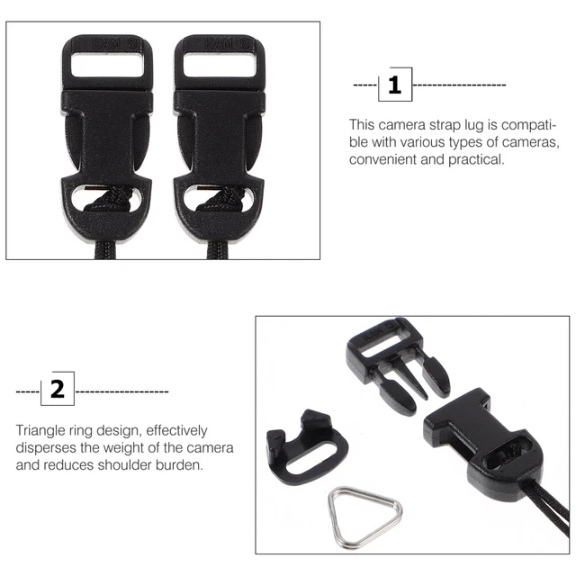 1 SET CAMERA Strap Lug Protector Camera Strap Buckle Triangle Split