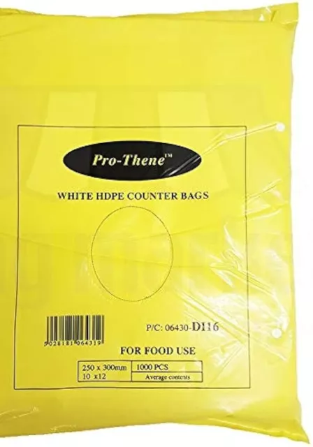 HDPE Counter Butchers Bags Food Bags Storage White All Sizes/Thickness (8/12mu)