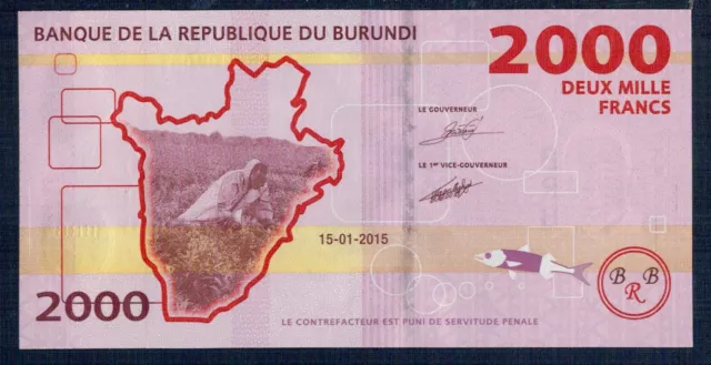 Burundi 2.000 Francs 2015 P.M. N° 52 Near Uncirculated Of Print - Gian 7