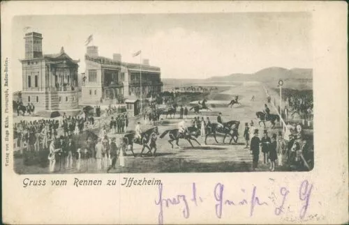Ansichtskarte Rennen zu Iffezheim 1902  (Nr.9092)