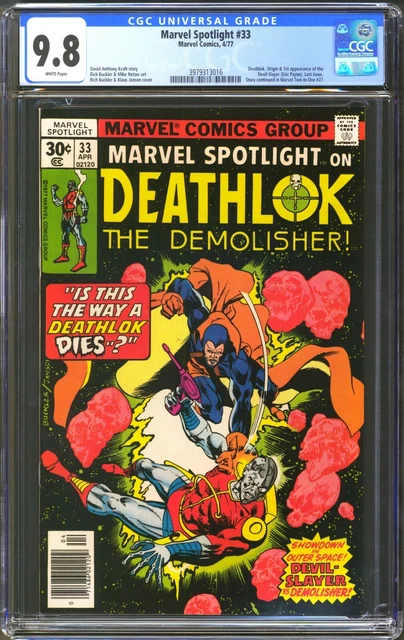 Marvel Spotlight #33 Cgc 9.8 Wp - Nm/Mt - Deathlok - 1St Devil-Slayer