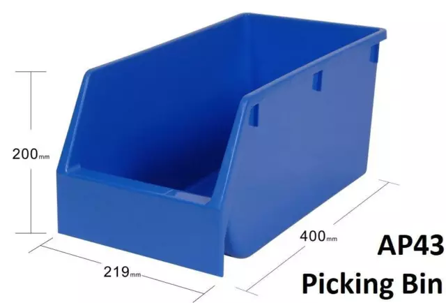 Picking Bins Blue 400x219x200mm Pack of 12 VISIPLAS AP43