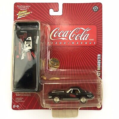 Johnny Lightning Coca-Cola 67 1967 Corvette 427 Roadster +Tin Coke Box Diecast