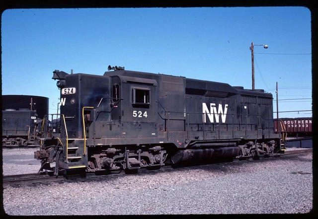 Original Rail Slide - NW Norfolk & Western 524 Norfolk VA 4-7-1985 EMD GP30