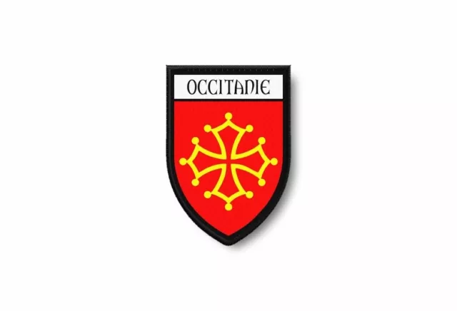 Patch ecusson termocollant bord brode drapeau imprime occitanie croix