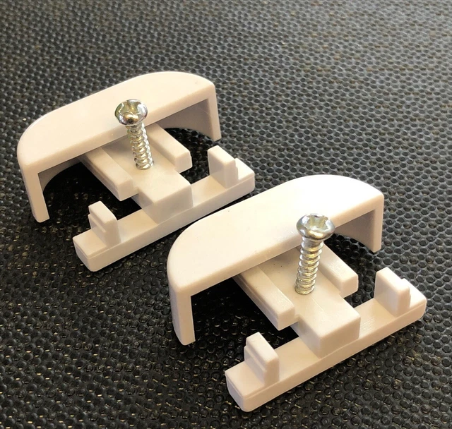 2 X Curtain Stop Ends To Fit Superwhite Drape/Crest Caps