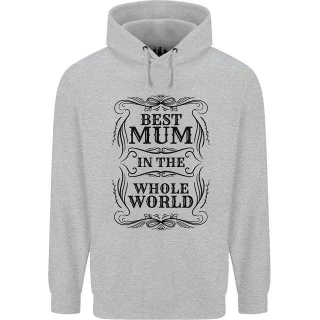 Mothers Day Best Mum in the World Mens 80% Cotton Hoodie