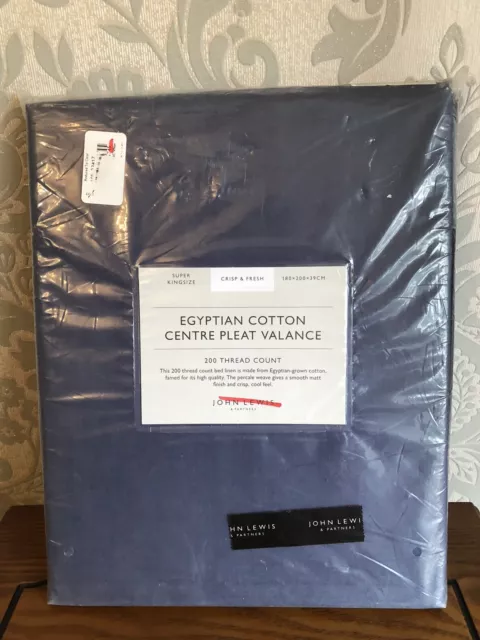 John Lewis 200 Thread Count Egyptian Cotton Centre Pleat Valance, Super King New