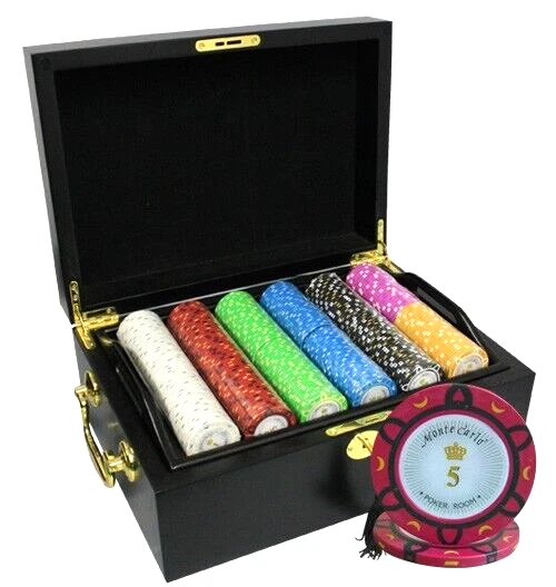 Mrc Poker 500Pcs 14G Monte Carlo Poker Room Poker Chips Set With Mahogany Case