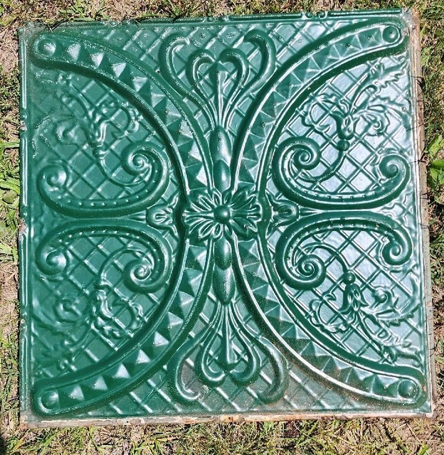 ANTIQUE METAL TIN CEILING TILEs 24” X 24" SALVAGED VINTAGE