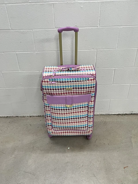 Samantha Brown Classic Pink Croc Embossed  Spinner Wheeled Upright Luggage