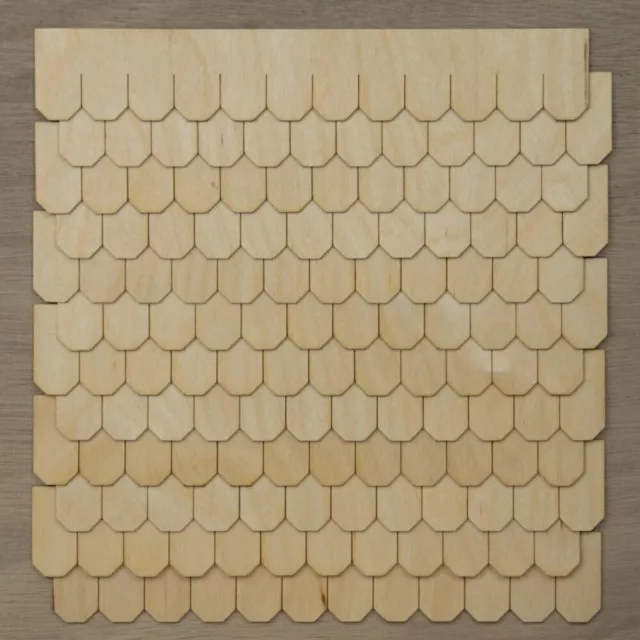 Octagon Style Miniature Dollhouse Shingles - 1:12 Scale Laser Cut Speed Strips