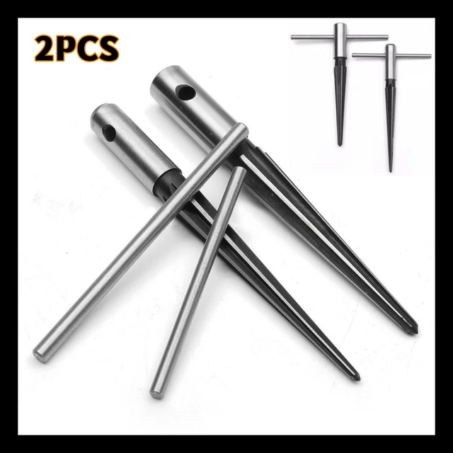 2pc T Handle Tapered Reamer Set 1/8 " to 1/2 " & 5/32 " - 7/8 " Bridge Pin Hole