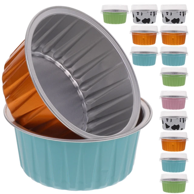 50 piezas vasos de película para hornear moldes de papel de muffin envolturas redondas de muffins