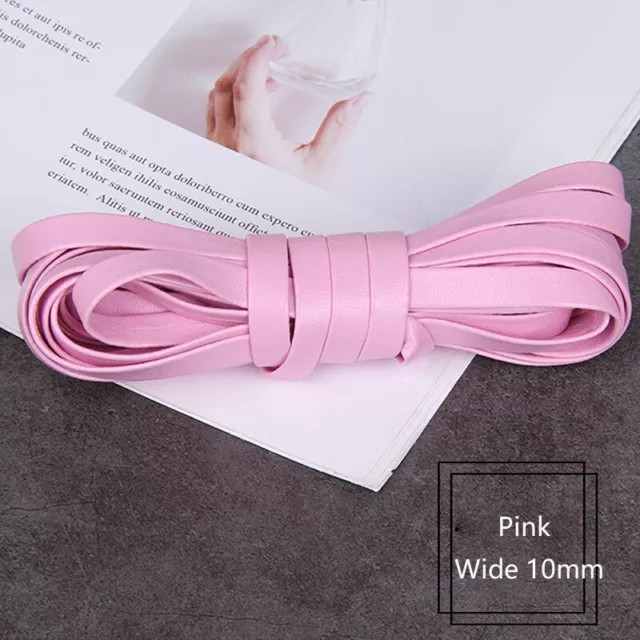 5M 10mm Faux Leather Ribbon Folded Flat Tape Strap PU Webbing Trimming DIY Craft